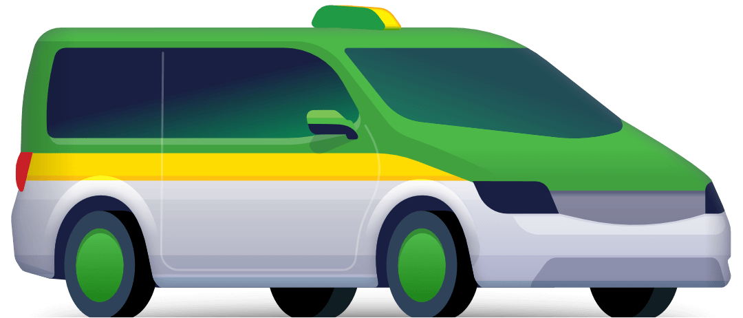 Taxi minivan for 6 seats